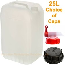 Jerry Can 25 Litre 25L Water / Fuel Container Food Safe Tamper Caps or Tap Caps