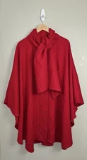 Avoca Collection 100% Wool Cape Poncho Red Women’s Vintage Made In Ireland