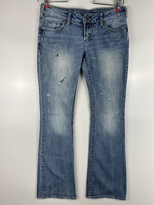 Silver Jeans Pioneer Bootcut Jeans Women's 28x33 Med Wash blue