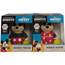  MICKEY & MINNIE MOUSE Vinyl Figure SET Of 2 Disney Handmade By Robots Classic