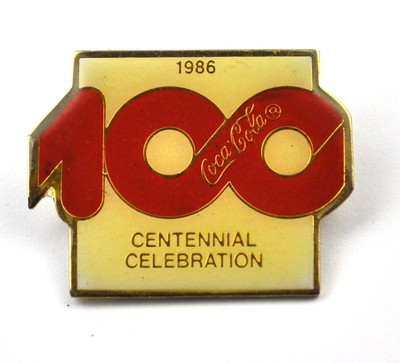Coca-Cola Coke USA Lapel Pin Button Badge Anstecknadel - 100 Celebration 1986