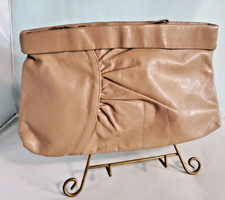 Vintage Tan Clutch, Handbag, Purse 13" Wide 7" Deep