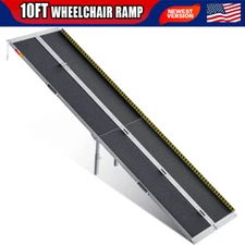 10FT Aluminum Multi-Folding Wheelchair Ramp Briefcase Style Portable Heavy Duty