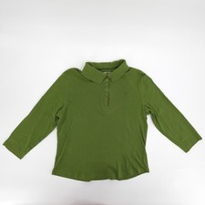 Camisa Sunset Cove Mujer Grande Verde Polo Manga Larga Pullover Preppy