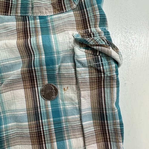 VTG Levi's SilverTab Mens Cargo Shorts 31x13 Blue Brown Plaid Skater 90s Y2K - 第 14/15 張圖片