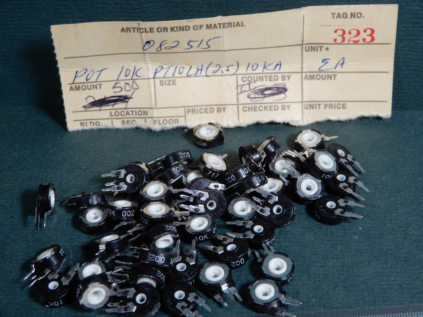 Piher 10KΩ PBC Right Angle Mount Trimpots Quantity 50 NOS