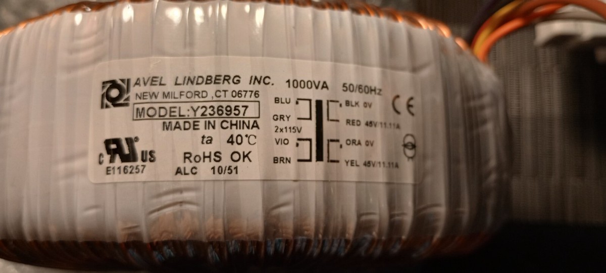 Avel Lindberg Y236957 1000VA 50/60Hz Toroidal Transformer | eBay