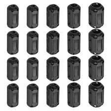60 Pcs Ferrite Filter Ring Core Cable Clip ID 3/5/7/9/13mm Regular Styles, Black