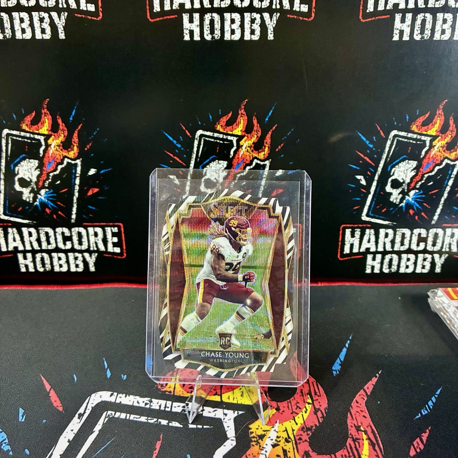 2020 Select Chase Young #164 Zebra Prizm Die-Cut RC Premier Level SP Print Line