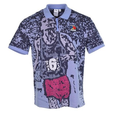 PUMA Mens Puma X Butter Goods Polo,Elektro Purple/All Over Print