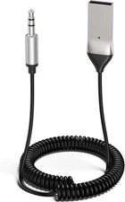 Vanjua Aux to Bluetooth 5.3 Adapter for Car, USB 2.0 3.5mm Audio Black 