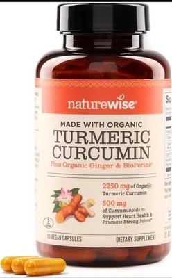 NatureWise Curcumin Turmeric 2250mg 95% Curcuminoids & BioPerine Black Pepper
