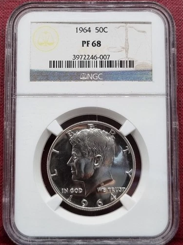1964 Proof Kennedy Silver Half Dollar 50c NGC PR68 High Grade  #99070