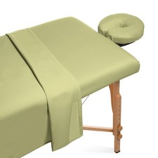 3pc Microfiber Massage Table Sheet Set - Salon Spa Covers - Green