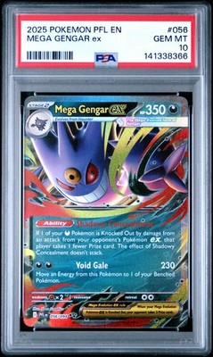 PSA 10 Mega Gengar Ex #056 2025 Pokemon Phantasmal Flames
