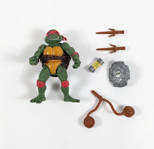 TMNT Action Figures Vintage MOVIE STAR RAPH Used 95% COMPLETE Missing Stars 1992