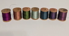 wooden spools of silk thread.  Belding, Heminway, Corticelli and Royal Silk