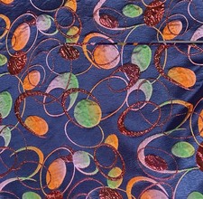 Brocade Fabric Abstract Circle Multicolor Metallic Jacquard 56 Wide 1 Yard