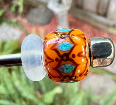 Authentic Trollbeads Event unique Bead MINI BARREL  tibet style