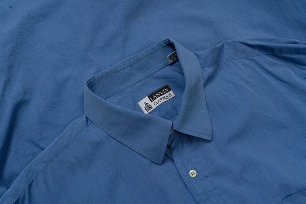 Men Lanvin Shirt Navy Cotton 44 / XXL / 52