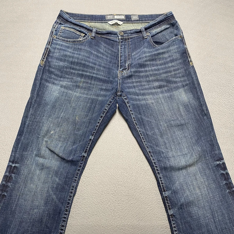 Pantalones de mezclilla BKE Tyler para hombre 36R azul pierna recta lavado medio informales Foto 3 de 4