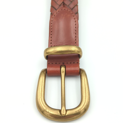 Coach 5922 Woven Leather Belt Coach 5922 Tan Brown Braided Leather Belt Brass Buckle 36  main image 2