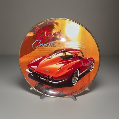 1963 Corvette Stingray Limited Edition Franklin Mint Decorative Plate Free Ship