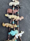 VINTAGE ZUNI NATIVE AMERICAN 3 STRAND FETISH NECKLACE TURQUOISE HEISHI BEADS — photo 4