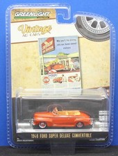 1/64 Greenlight 1946 Ford Super Deluxe Conertible (Orange)