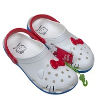 Hello Kitty Crocs iam Classic Clog M10 W12 White with Red Blue Accents