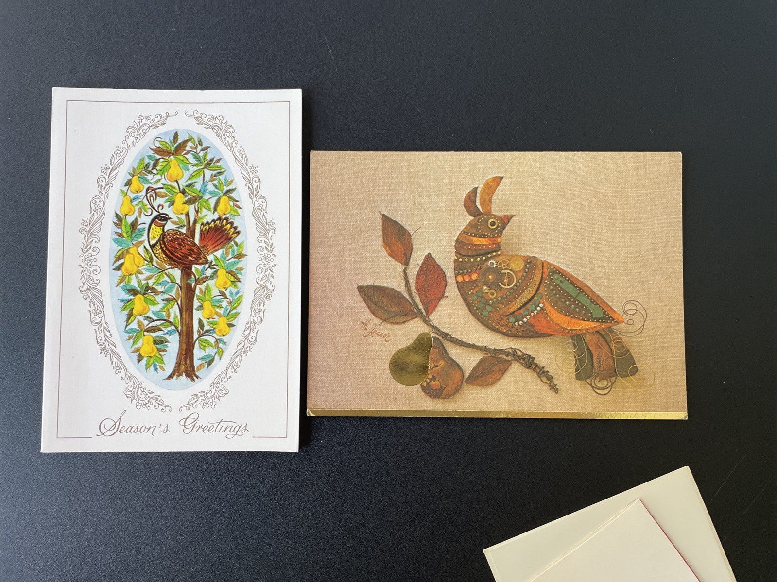 Vintage Christmas Card Lot Unused Partridge Tree Santa Buzza Norcross Regency