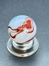 Akro Silver Oxblood Marble Vintage Marbles 0.629”