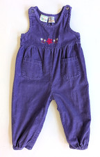 VTG 90s Sears Baby Corduory Jumper Purple Floral Embroidery 30 lbs Overall