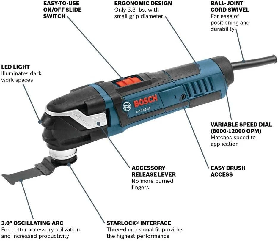 Bosch Genuine 30 pc. StarlockPlus Oscillating Multi-Tool Kit - GOP40-30B - Image 2 of 4