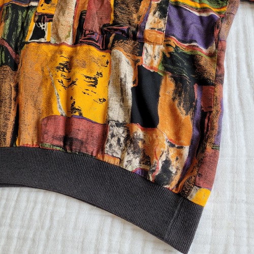 Alan Stuart Shirt Mens Large Red Orange Abstract 90s 80s VINTAGE - Picture 7 of 12
