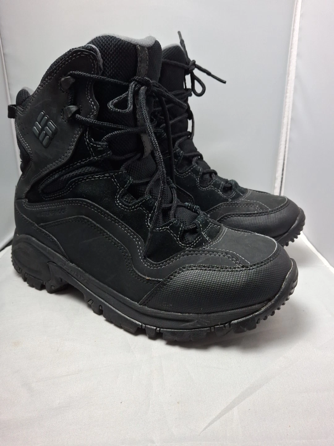 COLUMBIA Black Waterproff Hiking Leather Boots Men's Size 8.5