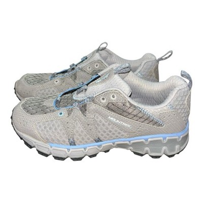Mountrek Woodland Trail Women s 7 Gray Blue Bungee Hiking Shoes H4080 Gorpecore