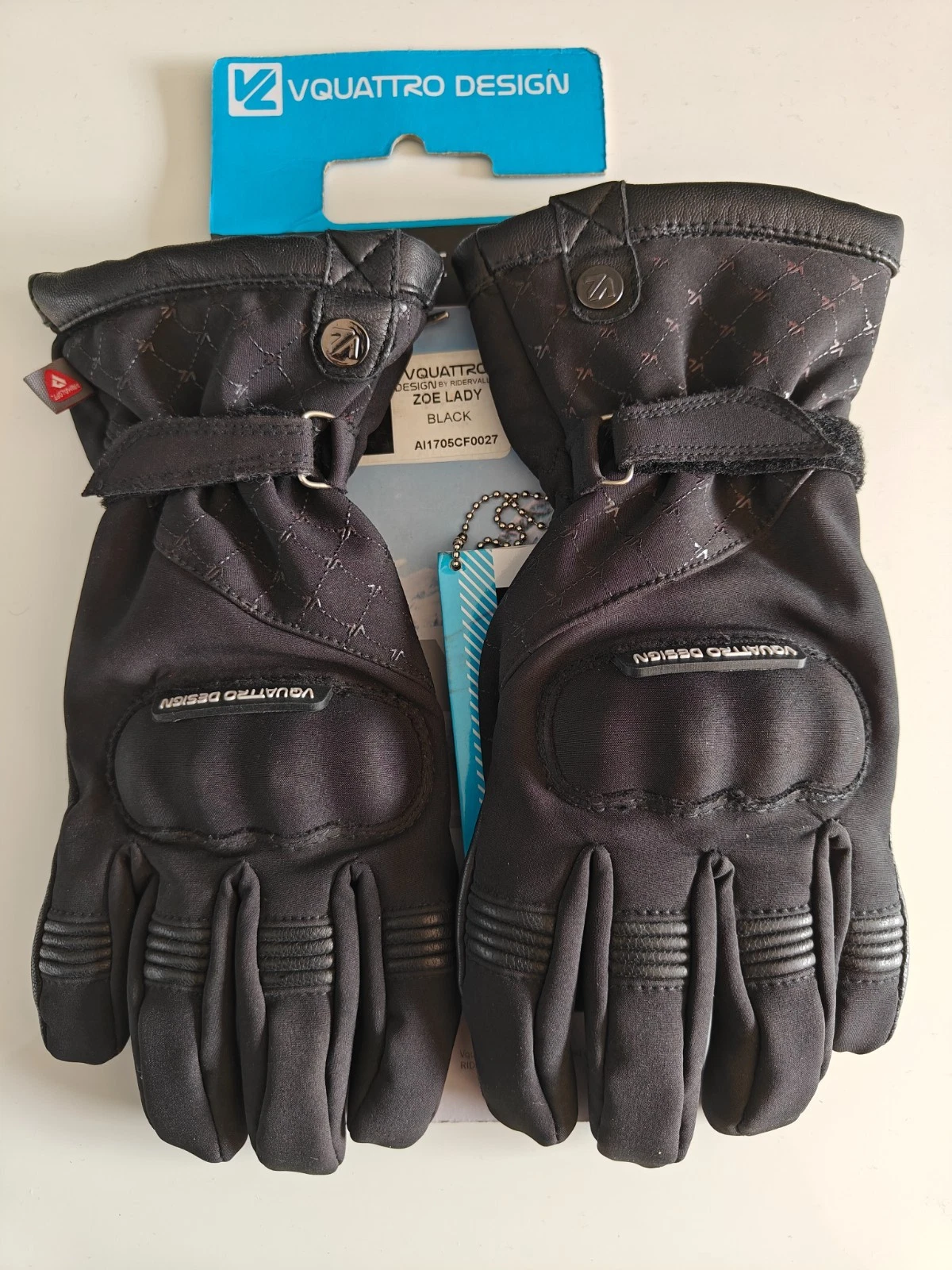 VQUATTRO ZOE LADIES MOTORBIKE GLOVES BLACK