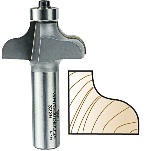 Whiteside Ogee Bit, 1/2 in. SH x 1/4 in. R 3226