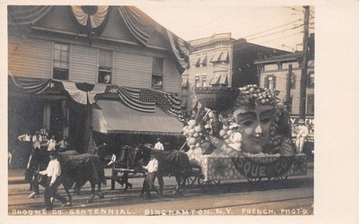 Broome Co. Centennial Parade Float Binghamton NY Masque of Comus 1906 Postcard