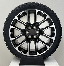 22 Black Silver Honeycomb Wheels Rugged Tires Tpms Chevy Silverado Tahoe Set