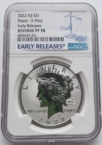 2022 Fiji Peace S Privy Silver Dollar S$1 Early Releases - NGC REVERSE PF 70
