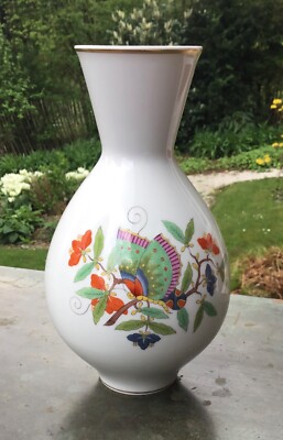 Meissen Vase Chinesischer Schmetterling Höhe 21cm Goldrand 1957-1972