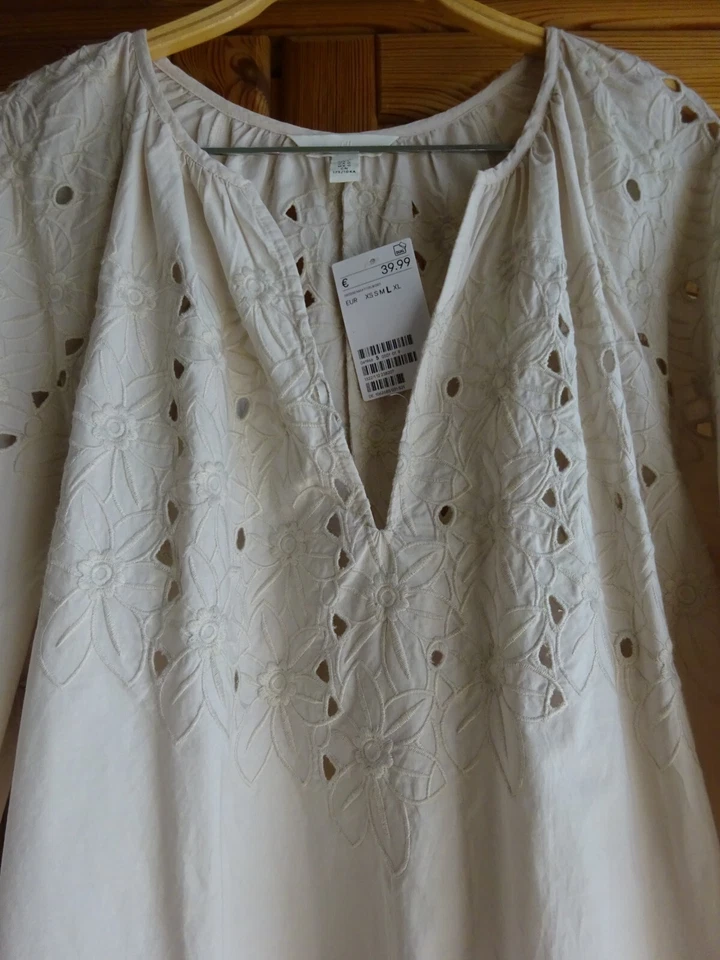 H&M Maxikleid Kleid Stickerei L XL 40 42 44 Broderie Anglaise BOHO Lochspitze - Bild 3 von 4