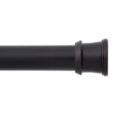 42 In. - 72 In. Steel Twist & Fit No Tools Tension Shower Curtain Rod in Black