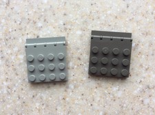 4x Pairs LEGO Old Light Gray Hinge Roof Plate 4x4 w//Hinge Plate 1x4 #4213 4315