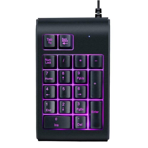 Three Colors RGB Backlit USB Wired Keyboard Waterproof Number Pad - Photo 6/11