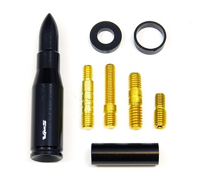 UNIVERSAL 223 CALIBER BULLET BILLET SHORT SCREW IN ANTENNA - BLACK