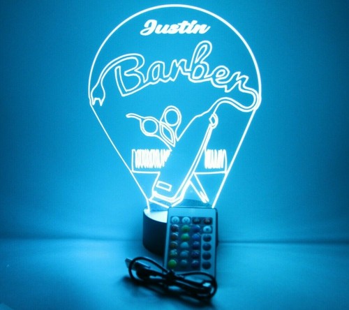 Friseursalon Friseur Schnitt Bräutigam Männer Nachtlicht Lampe LED personalisiert & ferngesteuert - Bild 6 von 12