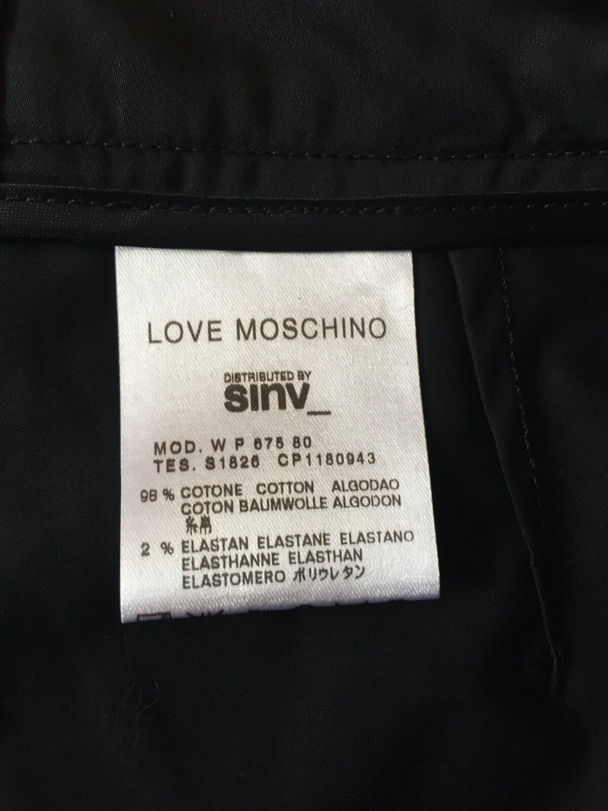 Love Moschino pantaloni abiti cotone nero taglia USA 8 euro 44